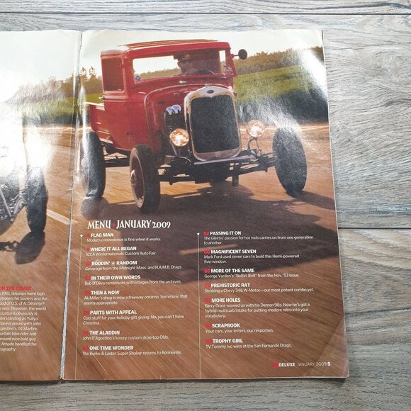 Hot Rod Deluxe Magazine January 2009 Retro Edition Real Steel Cars Features - Picture 2 of 3